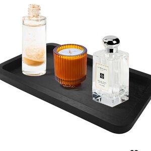 Premium Bamboo Vanity Tray in Black